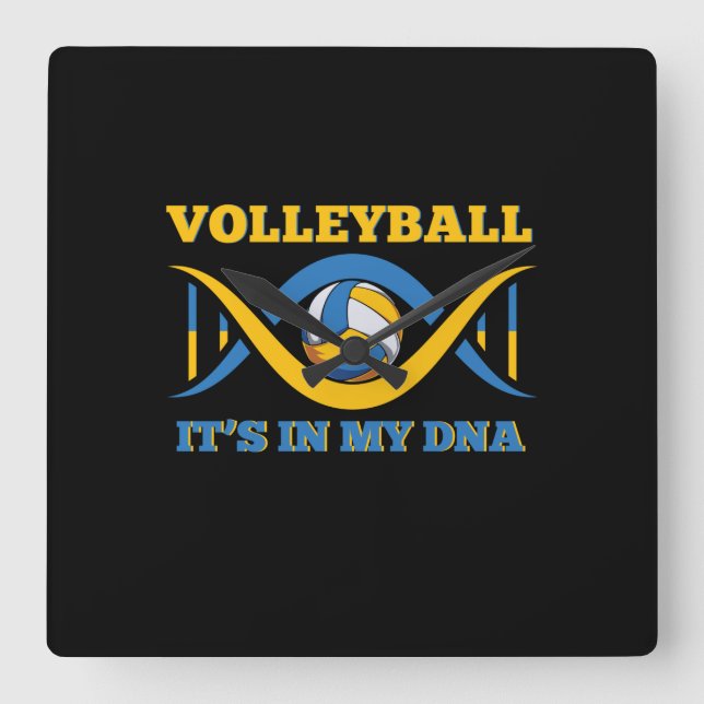 Volleyball Player | Volleyball It Is In My Dna Square Wall Clock (Front)