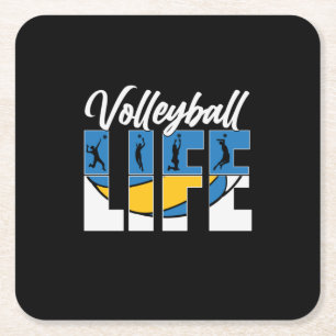 Volleyball Player Volleyball Life Square Paper Coaster