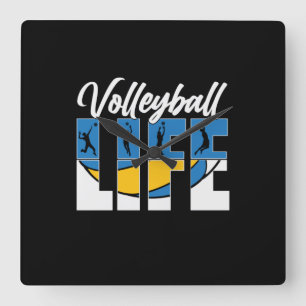 Volleyball Player Volleyball Life Square Wall Clock