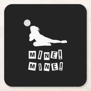 Volleyball Player Volleyball Mine Square Paper Coaster