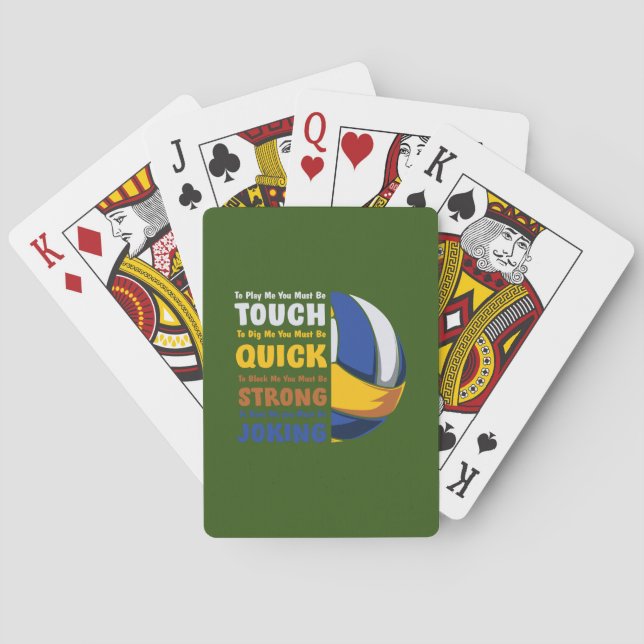 Volleyball Player | You Must Be Strong Playing Cards (Back)