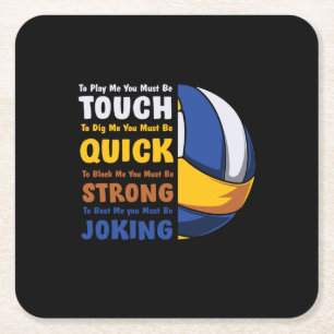 Volleyball Player You Must Be Strong Square Paper Coaster