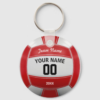 Volleyball Player's Name Year Team Red Key Ring