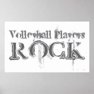 Volleyball Players Rock Poster
