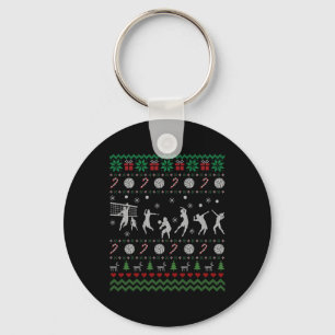 Volleyball Players Ugly Christmas Sweater Xmas Gif Key Ring
