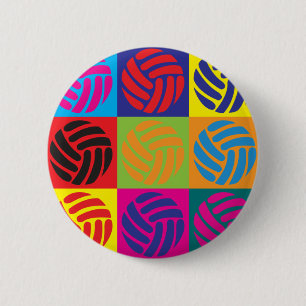 Volleyball Pop Art 6 Cm Round Badge