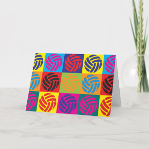 Volleyball Pop Art Card