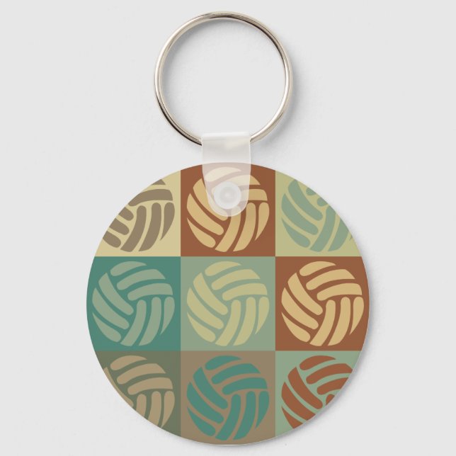 Volleyball Pop Art Key Ring (Front)