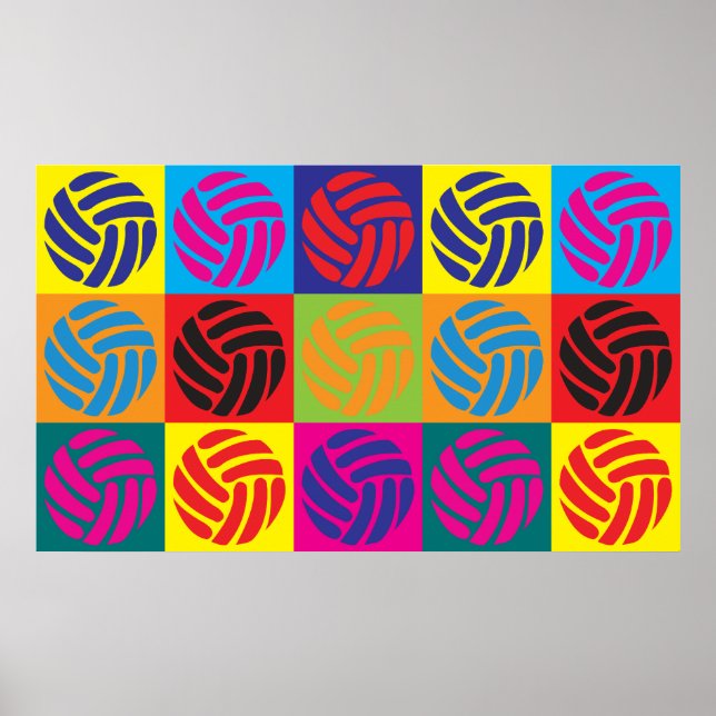 Volleyball Pop Art Poster (Front)