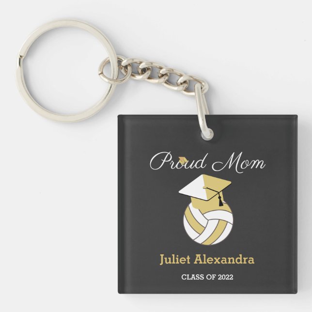 Volleyball Proud Mum graduate class of 2022  Key Ring (Front)
