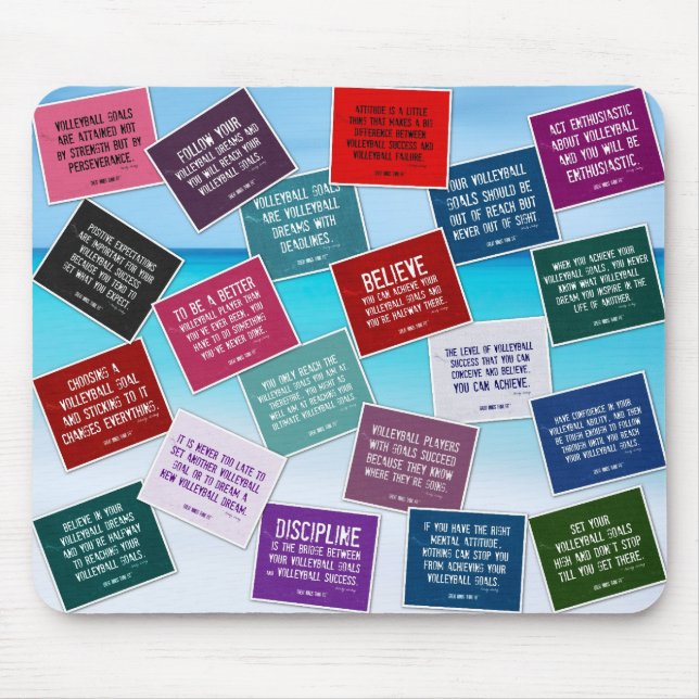 Volleyball Quotes Mousepad in Colours (Front)