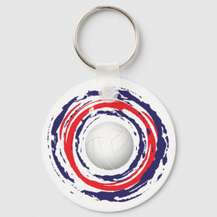 Volleyball Red Blue And White 1 Key Ring