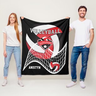 Volleyball 🏐 - Red, White and Black Fleece Blanket