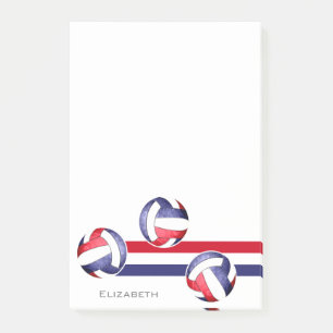 Volleyball red white blue post-it notes