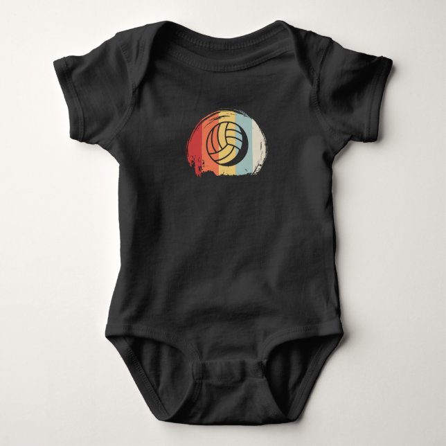 Volleyball Retro Baby Bodysuit (Front)