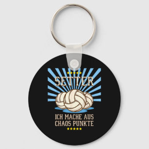 Volleyball Retro Player and Team Srt Setter Stars Key Ring