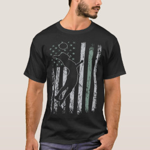 Volleyball Retro USA Flag Ball Sport 4th of July V T-Shirt