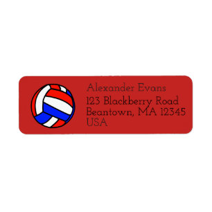 Volleyball Return Address Label