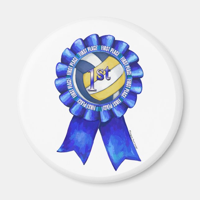 Volleyball Ribbons 1st Magnet (Front)