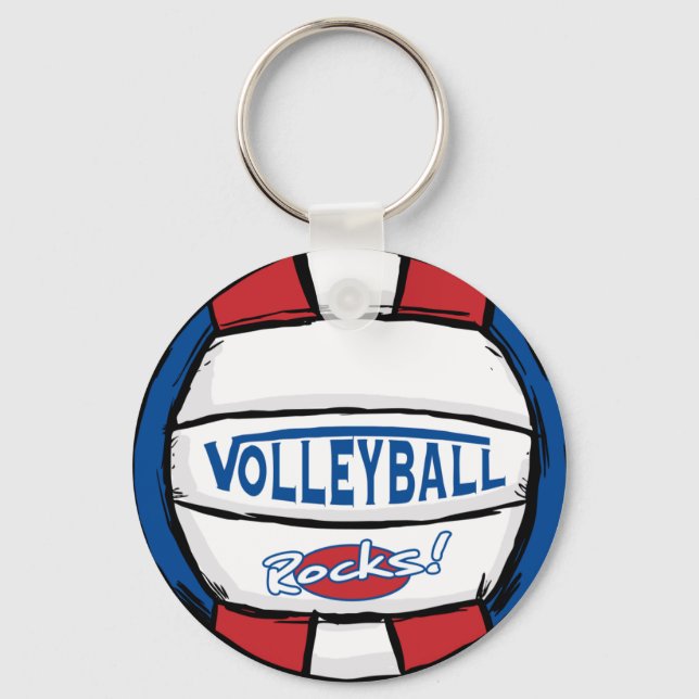 Volleyball Rocks Key Ring (Front)