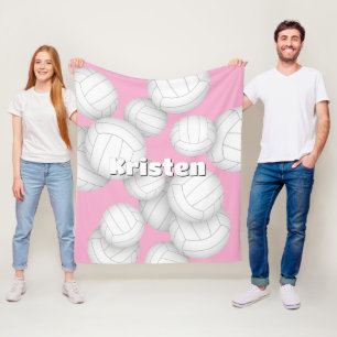 volleyball room decor with athlete name fleece blanket