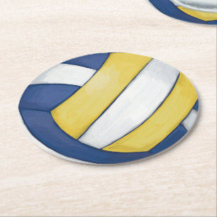 Volleyball Round Paper Coaster