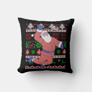 Volleyball Santa Claus Ugly Christmas Cushion