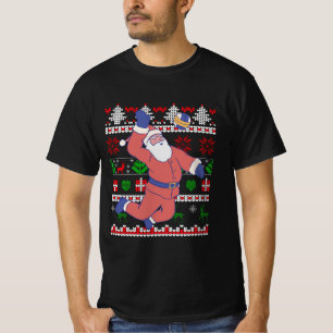 Volleyball Santa Claus Ugly Christmas T-Shirt