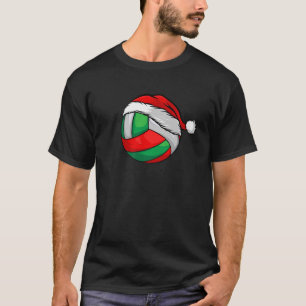 Volleyball Santa Hat Christmas Matching V-Ball Pla T-Shirt