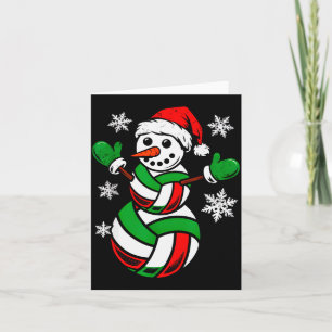 Volleyball Santa Hat Snowman Xmas Funny Volleyball Card