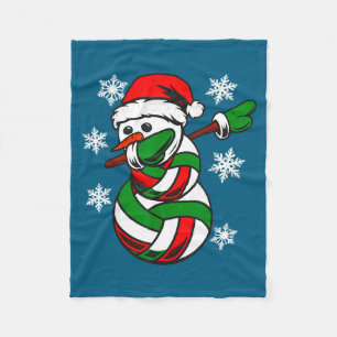 Volleyball Santa Hat Snowman Xmas Funny Volleyball Fleece Blanket
