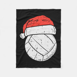 Volleyball Santa Hat Sports Christmas Xmas Fleece Blanket