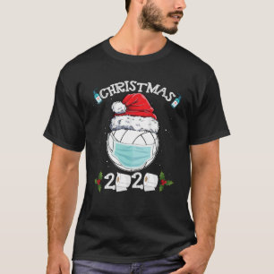 Volleyball Santa Hat With Face Mask Matching Chris T-Shirt