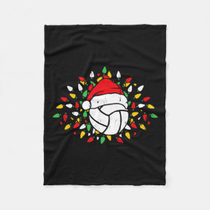 Volleyball Santa Hat Xmas Sports Lovers Present Fleece Blanket