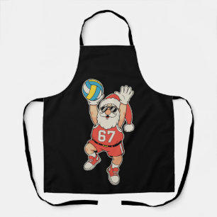 Volleyball Santa Meme Christmas Sport Xmas Holiday Apron