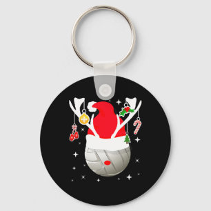 Volleyball Santa Reindeer Christmas Pajama Xmas Pj Key Ring