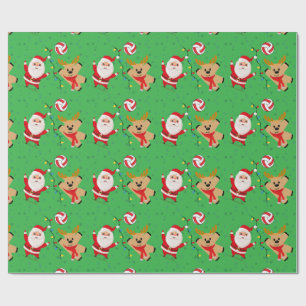 Volleyball Santa Wrapping Paper