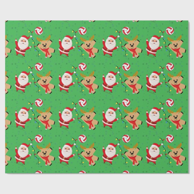 Volleyball Santa Wrapping Paper (Flat)