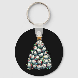 Volleyball Santa Xmas Tree Funny Christmas Player Key Ring