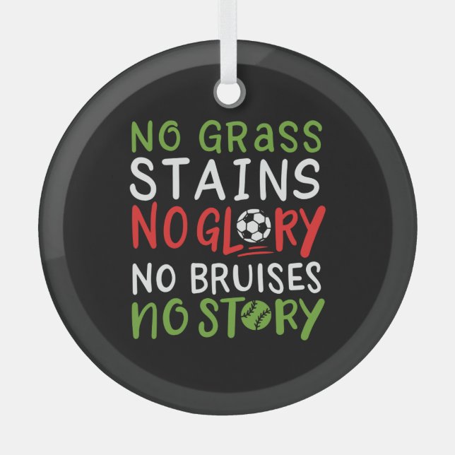 Volleyball Saying Glass Tree Decoration (Front)