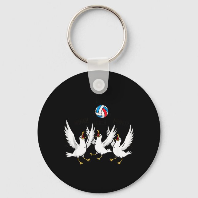 Volleyball Seagulls Funny Beach Srts Key Ring (Front)