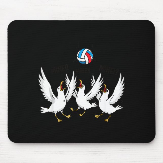 Volleyball Seagulls Funny Beach Srts Mouse Pad (Front)