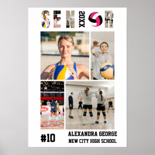 Volleyball Senior Night Graduation Poster