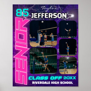 Volleyball Senior Night Photo Collage Poster