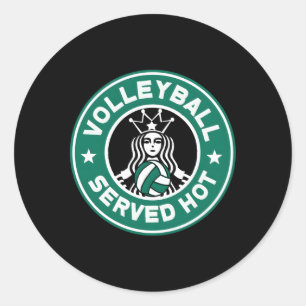 Volleyball Served Hot Perfect N Players Classic Round Sticker
