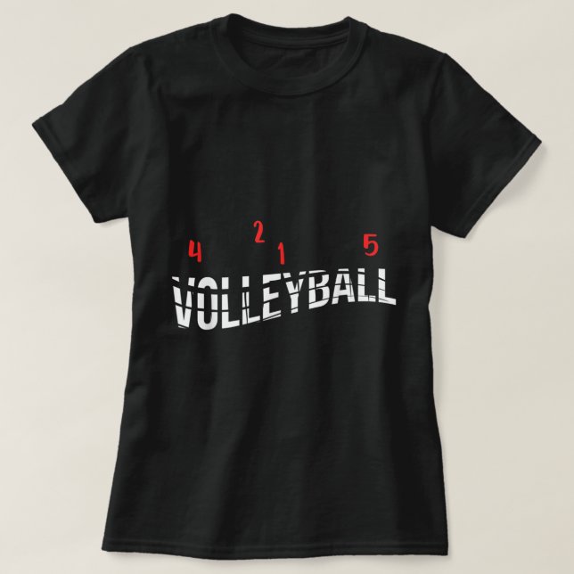 Volleyball Set Numbers Setting Graphic T-Shirt (Design Front)