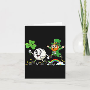 Volleyball shamrock clover st patricks day womens card