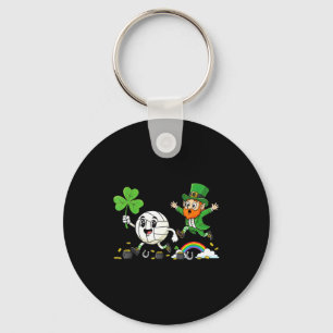 Volleyball shamrock clover st patricks day womens key ring