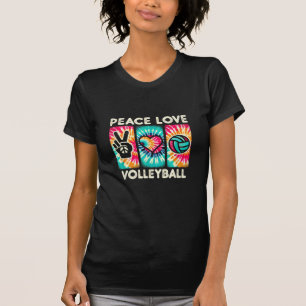 Volleyball Shirt For Teens Women Girls Peace Love