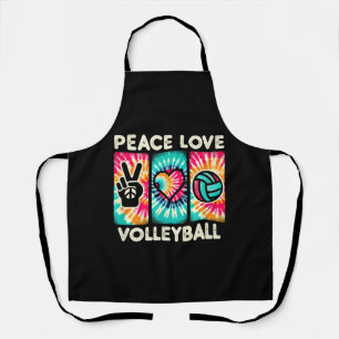Volleyball Shirt For Teens Women Girls Peace Love Apron